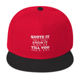 Snapback Hat-Quote It