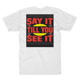 Unisex Fine Jersey Tall T-Shirt-Say It - Double Sided